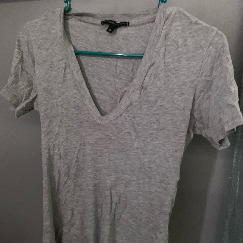 Grey V Neck Tee